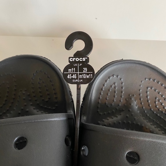 Crocs Slides Black M11 W13 - Picture 3 of 5
